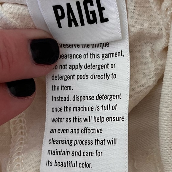 $179 Paige Women's Beige Anessa Lyocell High Waisted Mini Denim Shorts Size 27 - Picture 6 of 9